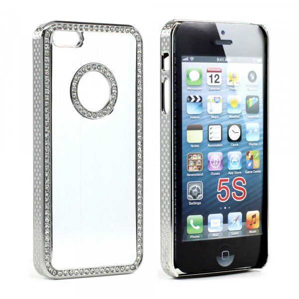 Wholesale iPhone 5 5S  Aluminum Diamond Chrome Case (Silver)